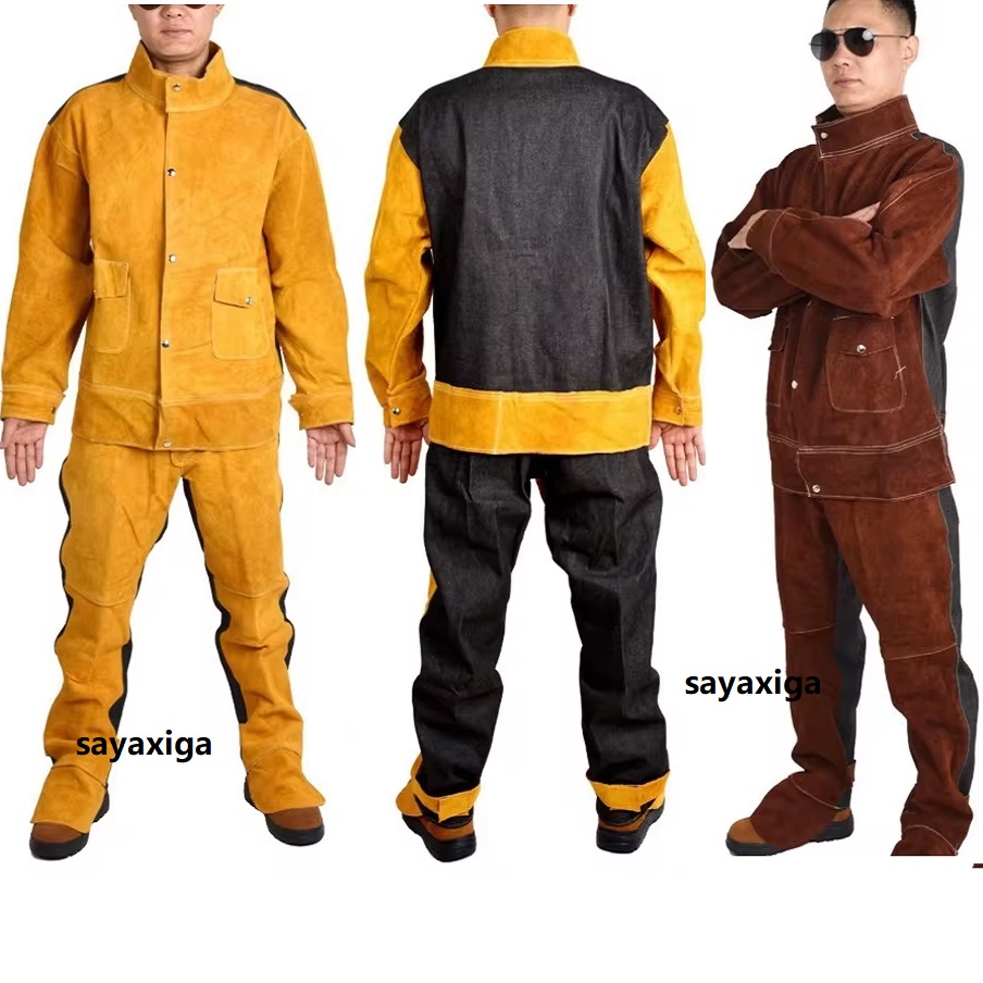 Leather Work Overalls - Kaynakçı Koruma Giysileri için Yangına Dayanıklı