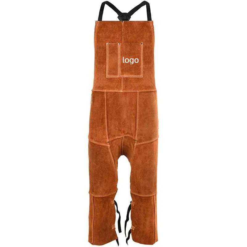 Leather Work Overalls - Erkek Tulum Pantolon Baskılı Logo Deri