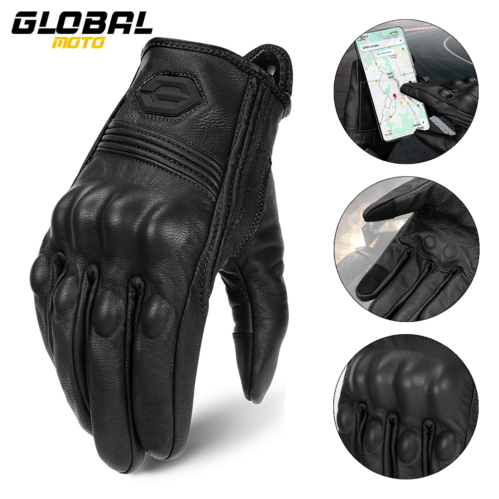 Leather Work Winter Gloves - Kış motosiklet eldivenleri deri motokros tam