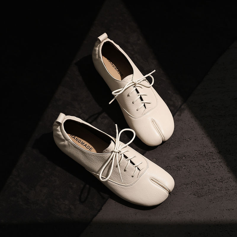 Leather Work Flats Women - Hakiki Deri Koyun Derisi Tabi Kadın