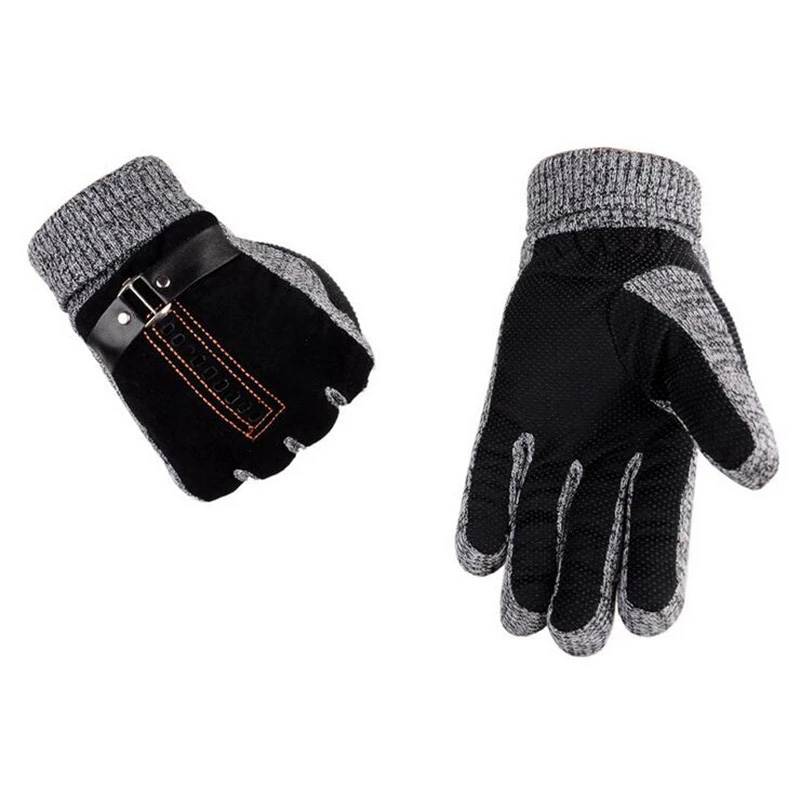 Leather Work Winter Gloves - Yüksek kaliteli domuz derisi örme yün