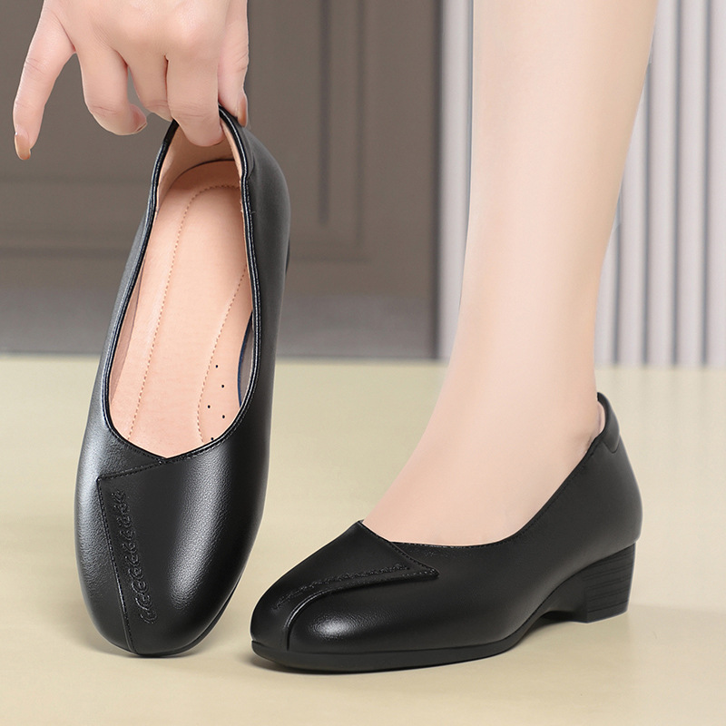 Leather Work Flats Women - 3cm Nefes Alabilen Rahat Sığ Yumuşak