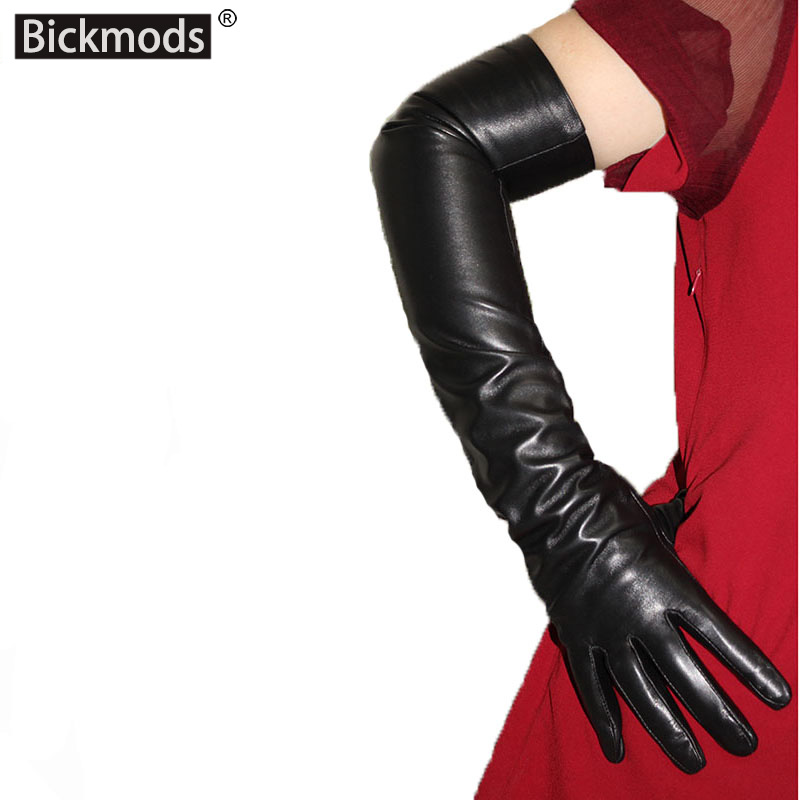 Leather Work Winter Gloves - Dokunmatik ekran ekstra uzun deri koyun