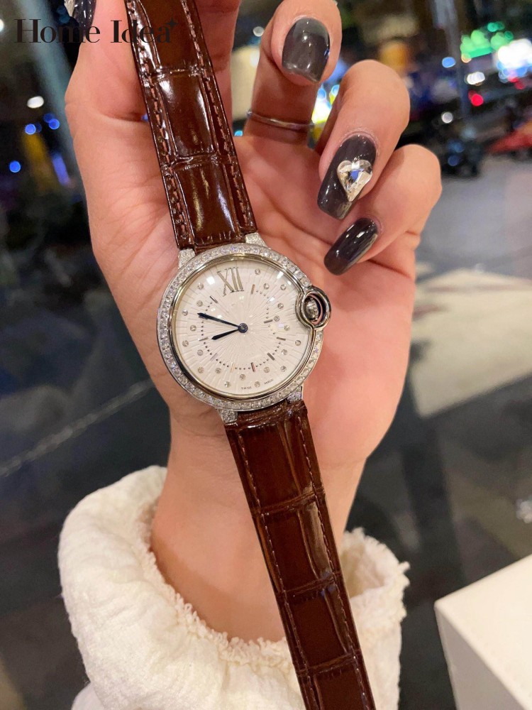 Leatherwork Ideas - Vintage Ofis Bayan Saati Parlak Elmaslar