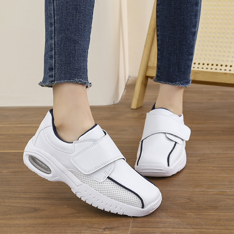 Leather Work Flats Women - Profesyonel Saf Beyaz Hemşire Ayakkabıları Kadınlar
