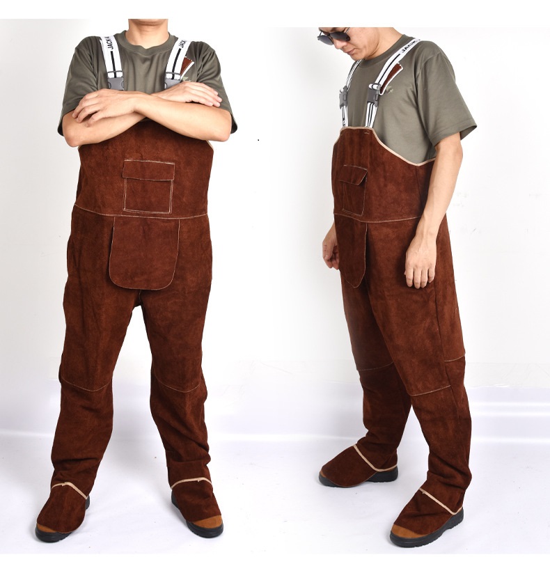 Leather Work Overalls - Kaynak Giyim erkek Genel Güvenlik Tulum