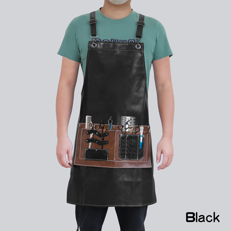 Leather Work Overalls - Pu deri önlük özel logo iş