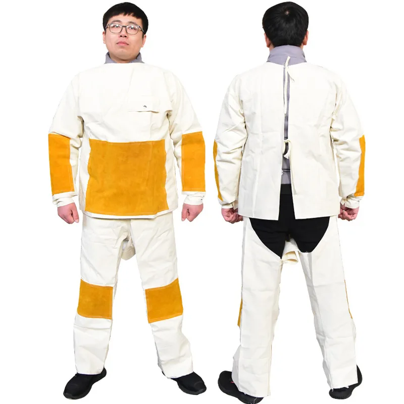 Leather Work Overalls - Kaynakçı Giysileri Tuval Inek Derisi Kaynak
