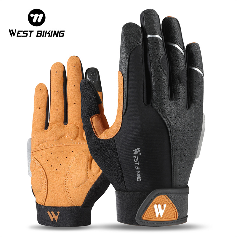 Leather Work Winter Gloves - Batı bisiklet sonbahar kış erkek tam