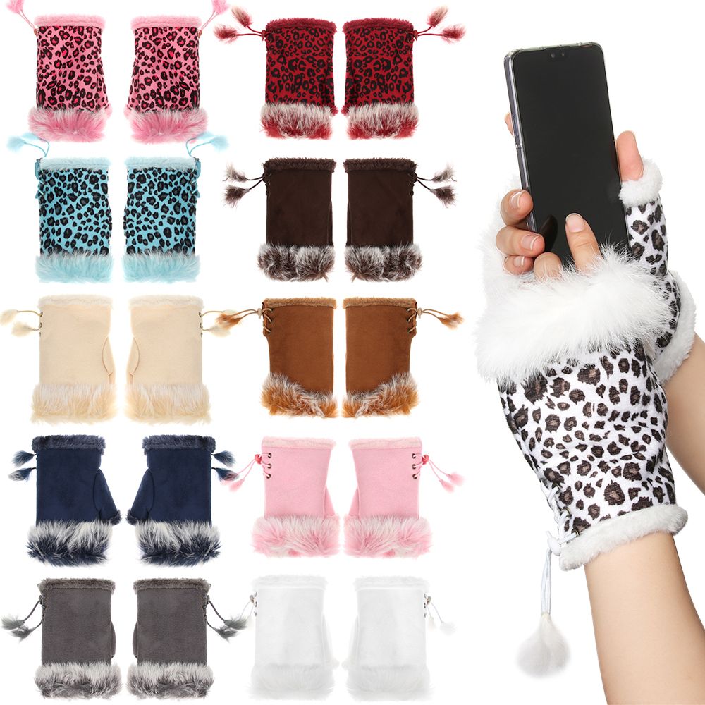 1 çift yeni moda sahte tavşan  - Leather Work Winter Gloves incelemesi ve fiyatı