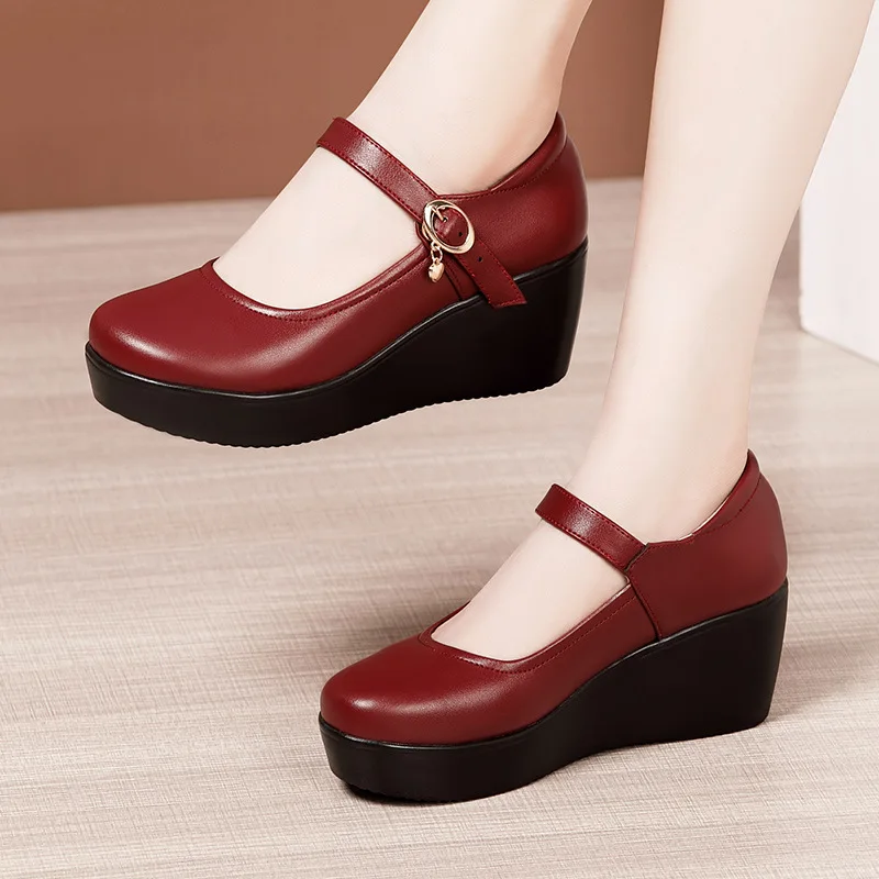 6 cm Küçük Boy 32-43 Vintage S - Leather Work Flats Women incelemesi ve fiyatı