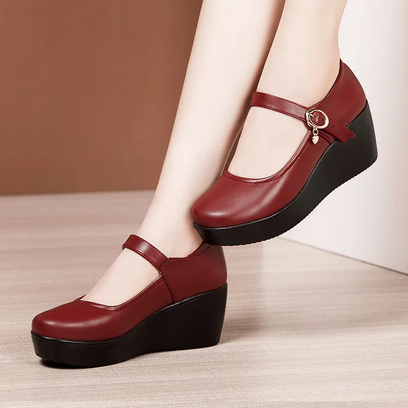 6 cm Küçük Boy 32-43 Vintage S - Leather Work Flats Women incelemesi ve fiyatı
