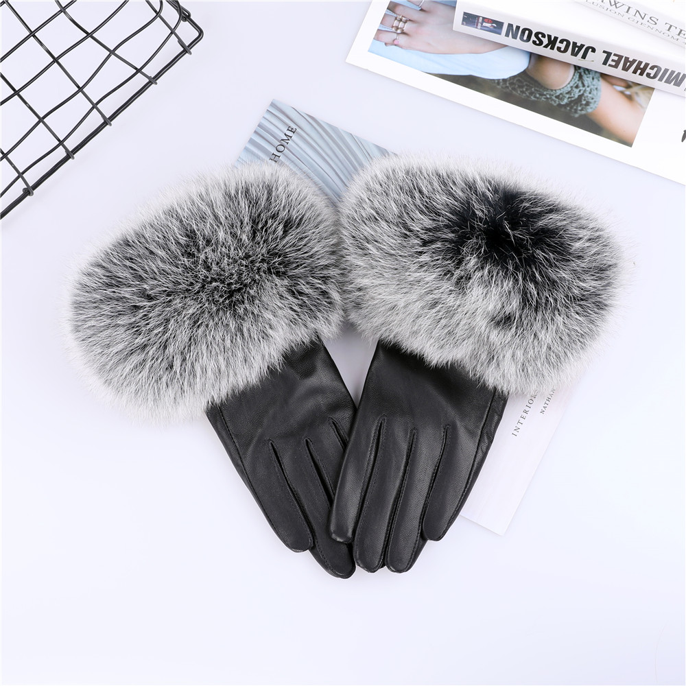 Koyun derisi doğal tilki kürk  - Leather Work Winter Gloves incelemesi ve fiyatı