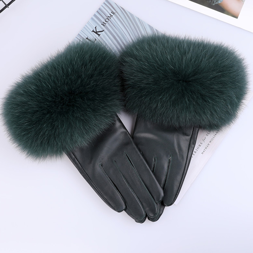 Koyun derisi doğal tilki kürk  - Leather Work Winter Gloves incelemesi ve fiyatı