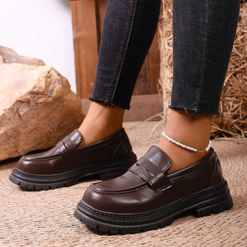 Kadın Kahverengi Deri Loafer'l - Leather Work Flats Women incelemesi ve fiyatı