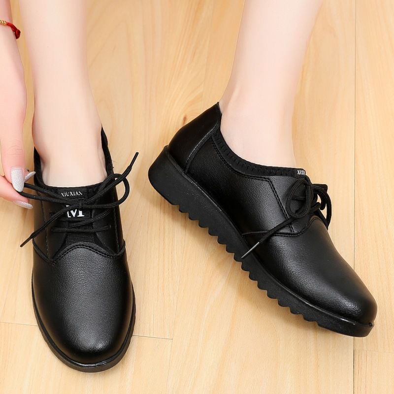 Siyah Oxford Ayakkabı Kadın İş - Leather Work Flats Women incelemesi ve fiyatı