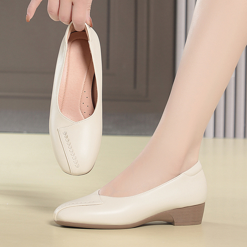 3cm Nefes Alabilen Rahat Sığ Y - Leather Work Flats Women incelemesi ve fiyatı