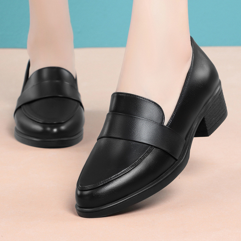 İngiliz Tarzı Sığ Sivri Burun  - Leather Work Flats Women incelemesi ve fiyatı