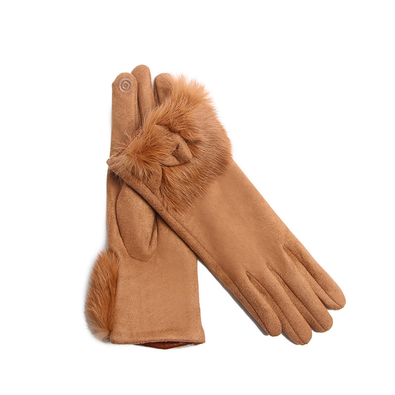 Kış kadın süet deri yay peluş  - Leather Work Winter Gloves incelemesi ve fiyatı