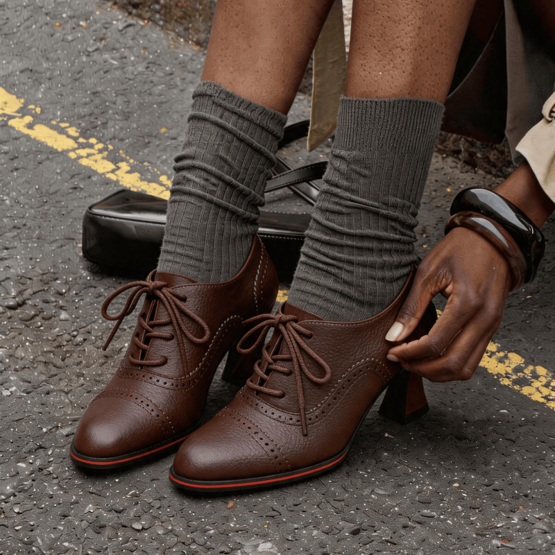 Kadın Suni Deri Brogue Oxford  - Leather Work Flats Women incelemesi ve fiyatı