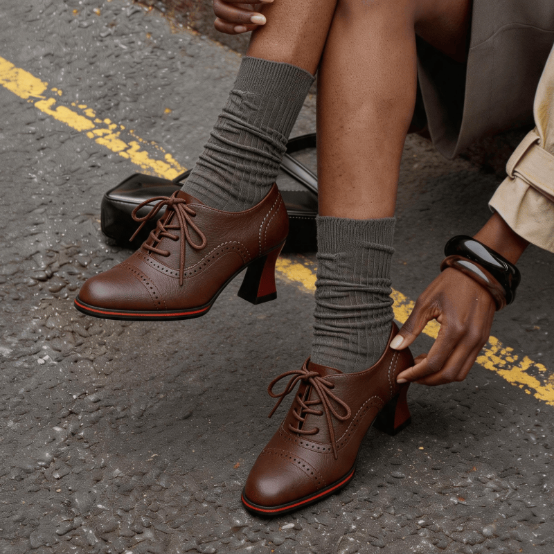 Kadın Suni Deri Brogue Oxford  - Leather Work Flats Women incelemesi ve fiyatı