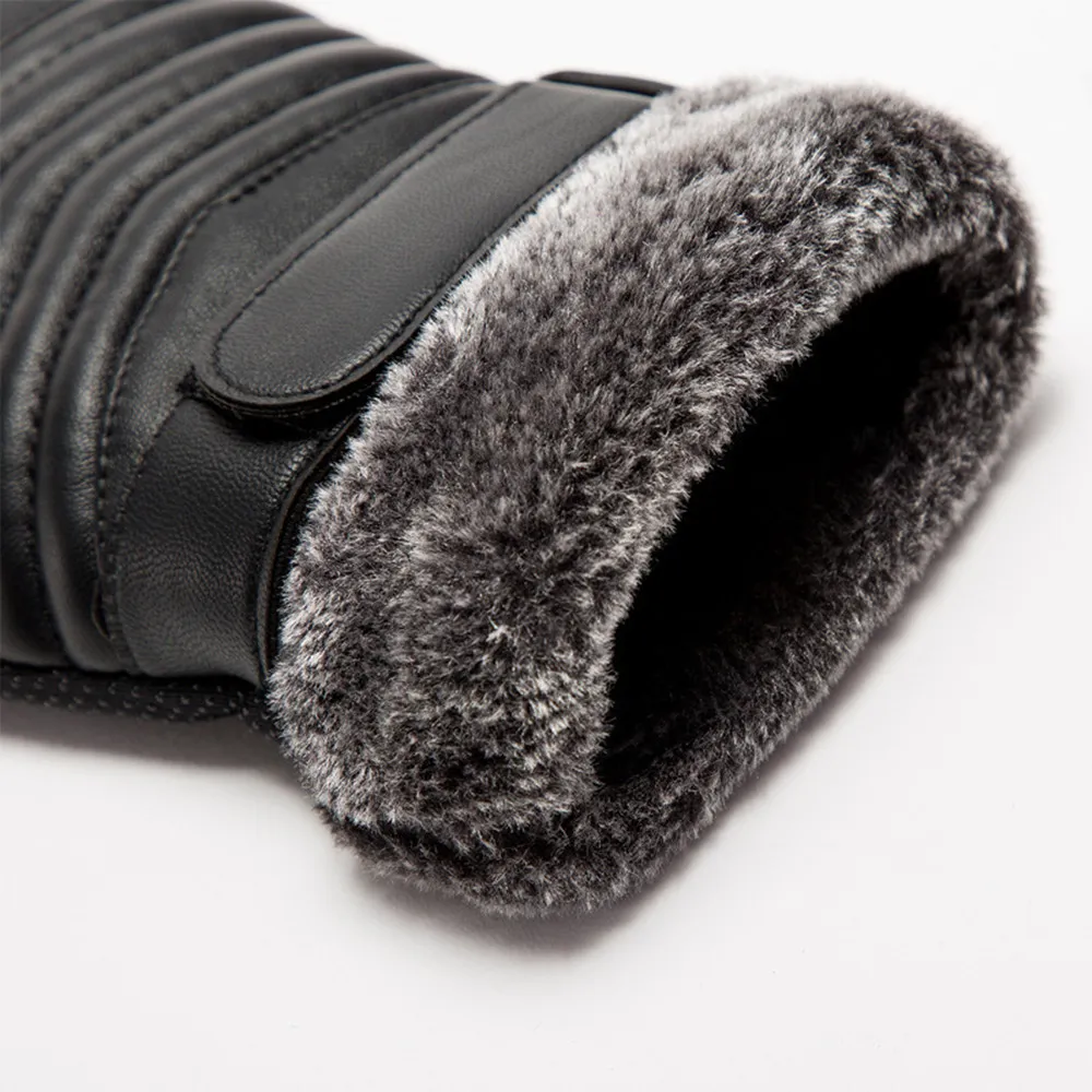 Eldiven kış erkek kürk ağız pe - Leather Work Winter Gloves incelemesi ve fiyatı