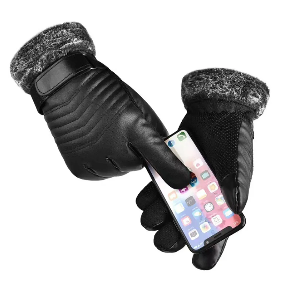 Eldiven kış erkek kürk ağız pe - Leather Work Winter Gloves incelemesi ve fiyatı