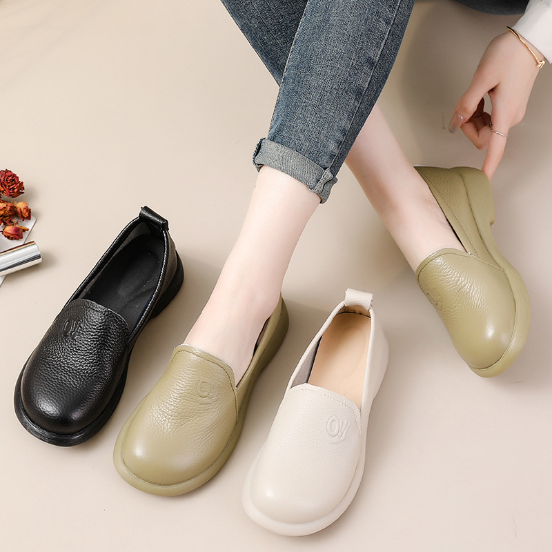2025 Hakiki Deri Loafer'lar ka - Leather Work Flats Women incelemesi ve fiyatı